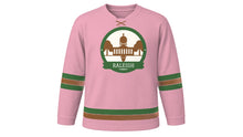 Load image into Gallery viewer, Raleigh Original Hockey Jersey in Dogwood Pink, front view – custom name and number