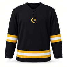 Load image into Gallery viewer, Ramadan Original Hockey Jersey in Black, front view – custom name and number