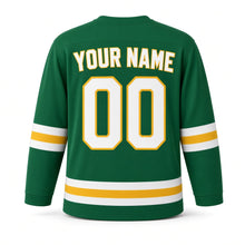 Load image into Gallery viewer, Ramadan Original Hockey Jersey in Green, back view with your name and number