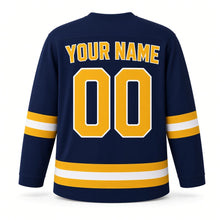 Load image into Gallery viewer, Ramadan Original Hockey Jersey in Navy, back view with your name and number