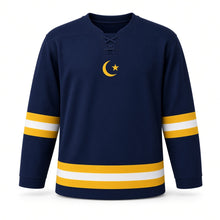 Load image into Gallery viewer, Ramadan Original Hockey Jersey in Navy, front view – custom name and number