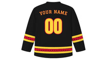 Load image into Gallery viewer, Rath Yatra Original Hockey Jersey in Black, back view with your name and number