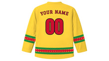 Load image into Gallery viewer, Rath Yatra Original Hockey Jersey in Yellow, back view with your name and number