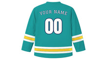 Load image into Gallery viewer, Recife Original Hockey Jersey in Reef Teal, back view with your name and number