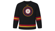 Load image into Gallery viewer, Reformation Day Original Hockey Jersey in Black, front view – custom name and number