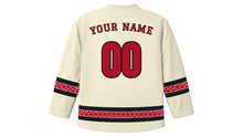 Load image into Gallery viewer, Reformation Day Original Hockey Jersey in Parchment White, back view with your name and number
