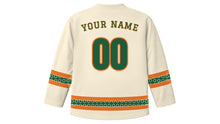 Load image into Gallery viewer, Respect for the Aged Day Original Hockey Jersey in Cream, back view with your name and number