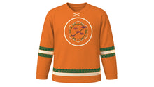 Load image into Gallery viewer, Respect for the Aged Day Original Hockey Jersey in Persimmon Orange, front view – custom name and number