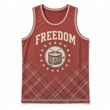 Load image into Gallery viewer, Revolutionary Fife and Drum Original Basketball Jersey in Faded Brick, front view – custom name and number