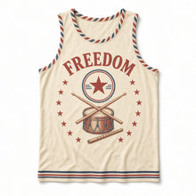 Load image into Gallery viewer, Revolutionary Fife and Drum Original Basketball Jersey in Colonial Cream, front view – custom name and number