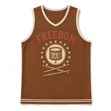 Load image into Gallery viewer, Revolutionary Fife and Drum Original Basketball Jersey in Musket Brown, front view – custom name and number