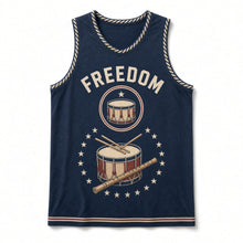Load image into Gallery viewer, Revolutionary Fife and Drum Original Basketball Jersey in Faded Navy, front view – custom name and number