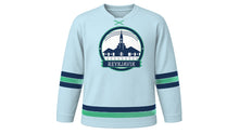 Load image into Gallery viewer, Reykjavik Original Hockey Jersey in Glacier Ice, front view – custom name and number