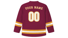 Load image into Gallery viewer, Riga Original Hockey Jersey in Burgundy, back view with your name and number
