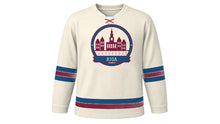 Load image into Gallery viewer, Riga Original Hockey Jersey in Linen White, front view – custom name and number