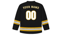 Load image into Gallery viewer, Rizal Day Original Hockey Jersey in Black, back view with your name and number