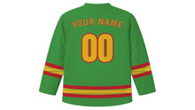 Load image into Gallery viewer, Rocket Festival Original Hockey Jersey in Rice Green, back view with your name and number