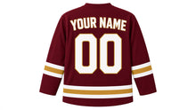 Load image into Gallery viewer, Rome Original Hockey Jersey in Burgundy, back view with your name and number