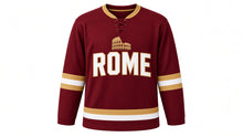 Load image into Gallery viewer, Rome Original Hockey Jersey in Burgundy, front view – custom name and number