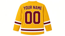 Load image into Gallery viewer, Rome Original Hockey Jersey in Gold, back view with your name and number