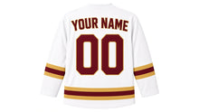 Load image into Gallery viewer, Rome Original Hockey Jersey in White, back view with your name and number