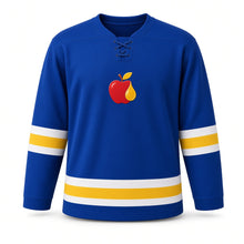Load image into Gallery viewer, Rosh Hashanah Original Hockey Jersey in Blue, front view – custom name and number