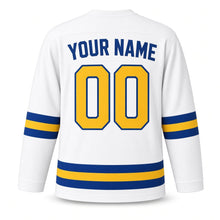 Load image into Gallery viewer, Rosh Hashanah Original Hockey Jersey in White, back view with your name and number