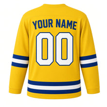 Load image into Gallery viewer, Rosh Hashanah Original Hockey Jersey in Yellow, back view with your name and number