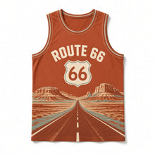 Load image into Gallery viewer, Route 66 Road Trip Original Basketball Jersey in Canyon Rust, front view – custom name and number