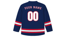Load image into Gallery viewer, Russia Day Original Hockey Jersey in Navy, back view with your name and number