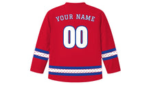 Load image into Gallery viewer, Russia Day Original Hockey Jersey in Red, back view with your name and number