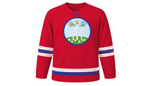 Load image into Gallery viewer, Russia Day Original Hockey Jersey in Red, front view – custom name and number