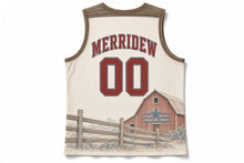 Load image into Gallery viewer, Rustic Barn Flag Original Basketball Jersey in Whitewash Cream, back view with your name and number