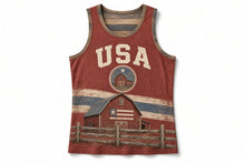 Load image into Gallery viewer, Rustic Barn Flag Original Basketball Jersey in Weathered Barn Red, front view – custom name and number