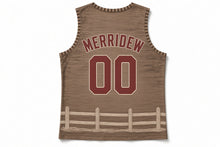 Load image into Gallery viewer, Rustic Barn Flag Original Basketball Jersey in Barnwood Brown, back view with your name and number