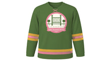 Load image into Gallery viewer, Sacramento Original Hockey Jersey in Valley Oak Green, front view – custom name and number