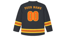 Load image into Gallery viewer, Sadeh Original Hockey Jersey in Charcoal, back view with your name and number