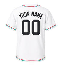 Load image into Gallery viewer, Sailing Knot Milwaukee Baseball Jersey in Sailcloth White, back view with your name and number – custom block name and number with rope-twist sleeves