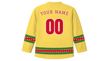 Load image into Gallery viewer, Saint Dwynwen's Day Original Hockey Jersey in Daffodil Yellow, back view with your name and number
