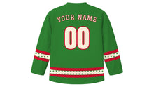 Load image into Gallery viewer, Saint Dwynwen's Day Original Hockey Jersey in Leek Green, back view with your name and number