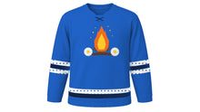 Load image into Gallery viewer, Saint-Jean-Baptiste Day Original Hockey Jersey in Azure Blue, front view – custom name and number