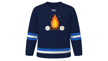 Load image into Gallery viewer, Saint-Jean-Baptiste Day Original Hockey Jersey in Navy, front view – custom name and number