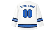 Load image into Gallery viewer, Saint-Jean-Baptiste Day Original Hockey Jersey in White, back view with your name and number