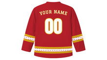 Load image into Gallery viewer, Saint Joseph's Day Original Hockey Jersey in Red, back view with your name and number