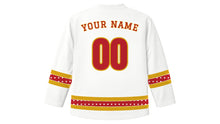 Load image into Gallery viewer, Saint Joseph's Day Original Hockey Jersey in White, back view with your name and number