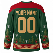 Load image into Gallery viewer, Saint Knut's Day Original Hockey Jersey in Fir Green, back view with custom YOUR NAME and 00