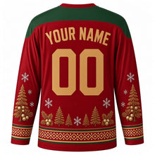 Load image into Gallery viewer, Saint Knut's Day Original Hockey Jersey in Lingonberry Red, back view with custom YOUR NAME and 00