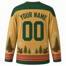 Load image into Gallery viewer, Saint Knut's Day Original Hockey Jersey in Straw Gold, back view with custom YOUR NAME and 00