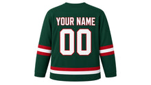 Load image into Gallery viewer, Saint Lucia Day Original Hockey Jersey in Green, back view with your name and number