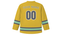 Load image into Gallery viewer, Saint Petersburg Original Hockey Jersey in Imperial Gold, back view with your name and number